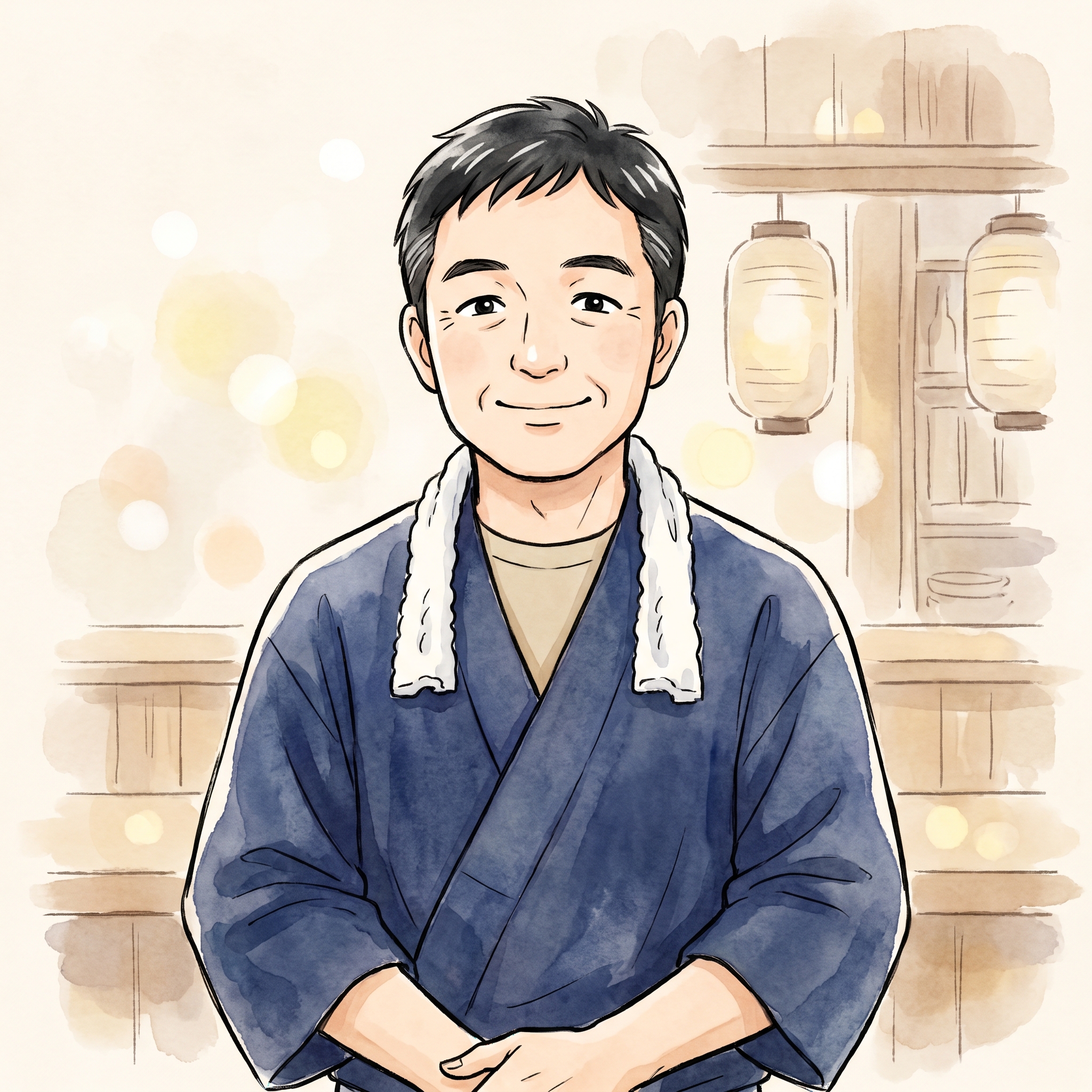 飲食業(居酒屋)の男性オーナーのイラスト